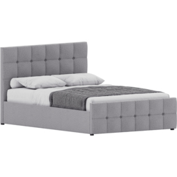 Vida Designs Valentina Double Light Grey Linen Ottoman Bed with Gel Memory Foam Mattress - thumbnail 2