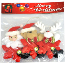 Shatchi Novelty Soft Teddy Bear Hanging Christmas Decoration 3 Piece - thumbnail 2