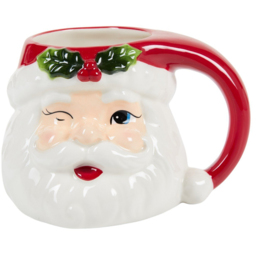 Winking Santa Mug Red and White - thumbnail 1