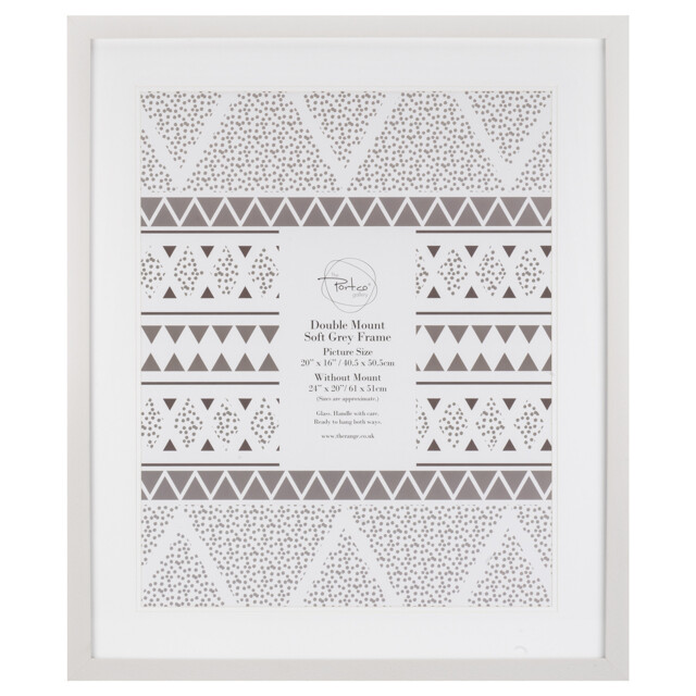 The Port. Co Gallery Soft Grey Double Mount Photo Frame 20 x 16 inch