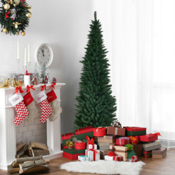 StarBright Green Slim Pencil Artificial Christmas Tree 8ft - thumbnail 2