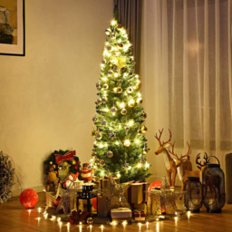 StarBright Green Slim Pencil Artificial Christmas Tree 8ft - thumbnail 4