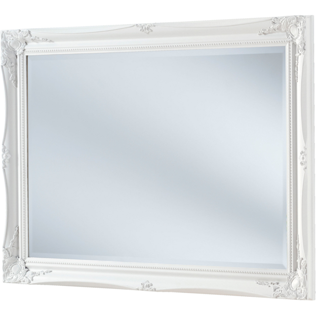 Yearn White French Style Carved Bevelled Mirror 105 x 75cm - image 1