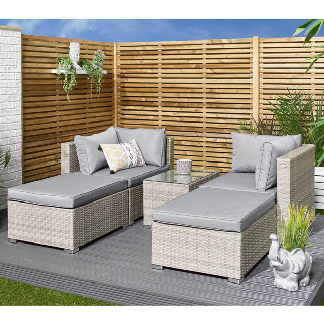 Outdoor Essentials Avalon Natural 4 Seater Rattan Garden Lounge Set - image 1