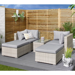 Outdoor Essentials Avalon Natural 4 Seater Rattan Garden Lounge Set