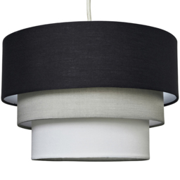 ValueLights Aztec 3-Tier Fabric Black Ceiling Light Shade
