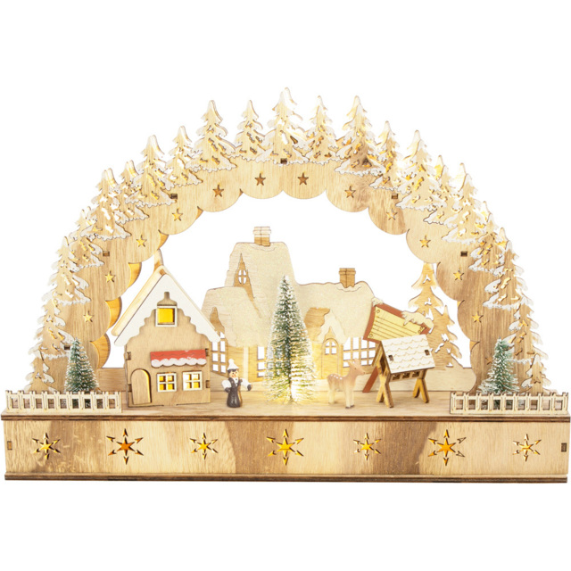 The Christmas Workshop LED Wooden Christmas House Scene - image 1
