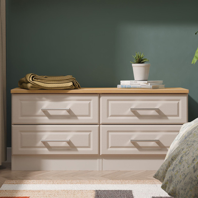 Crowndale Kent Kashmir Ash and Modern Oak 4 Drawer Bed Box Ready Assembled - image 1