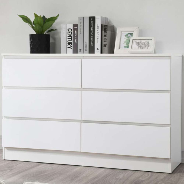Oslo 6 Drawer White Chest of Drawers - image 1
