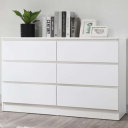 Oslo 6 Drawer White Chest of Drawers - thumbnail 1