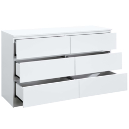 Oslo 6 Drawer White Chest of Drawers - thumbnail 4