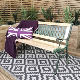 Samuel Alexander Cast Iron Lattice Wooden Garden Bench - thumbnail 4