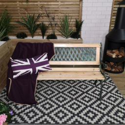 Samuel Alexander Cast Iron Lattice Wooden Garden Bench - thumbnail 3