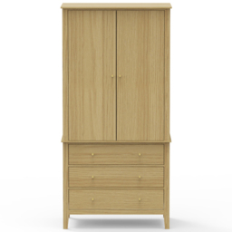 Core Products Henley Oak Effect 2 Door 3 Drawer Wardrobe - thumbnail 4