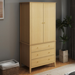 Core Products Henley Oak Effect 2 Door 3 Drawer Wardrobe - thumbnail 1