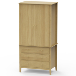 Core Products Henley Oak Effect 2 Door 3 Drawer Wardrobe - thumbnail 2
