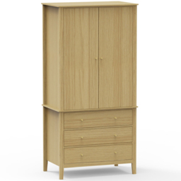 Core Products Henley Oak Effect 2 Door 3 Drawer Wardrobe - thumbnail 3
