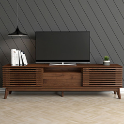 Kudl LV41 Single Door Dark Columbian Walnut TV Cabinet