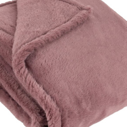 furn. Kallu Faux Fur Mulberry Double Sided Throw 150 x 200cm - thumbnail 3