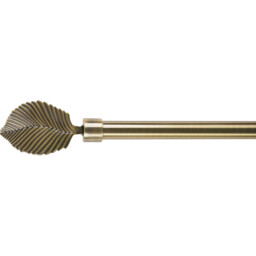 120cm Extendable Antique Brass Palm Leaf Curtain Pole