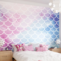 Origin Murals Watercolour Mermaid Scales Wall Mural - thumbnail 1