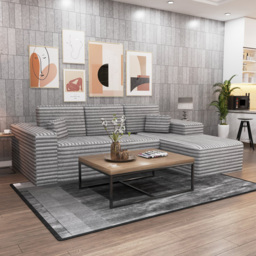 M N Furniture Smart 3 Seater Grey Right Hand L-Shape Corner Sofa - thumbnail 4