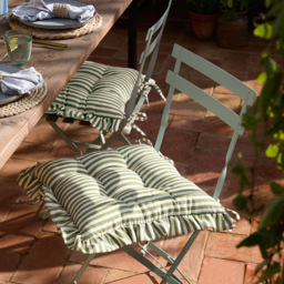 Wylder Millie Ruffle Green Seat Pad 40 x 40cm 2 Pack - thumbnail 2