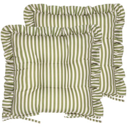 Wylder Millie Ruffle Green Seat Pad 40 x 40cm 2 Pack - thumbnail 1