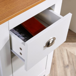 Home Source Camden 4 Drawer White Office Storage Desk - thumbnail 3