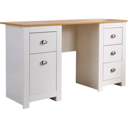 Home Source Camden 4 Drawer White Office Storage Desk - thumbnail 2