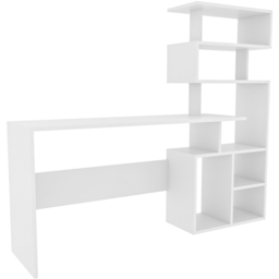 Decorotika Next White 7 Shelf Modern Computer Desk - thumbnail 2