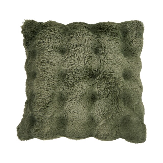 Aspen Green Faux Fur Cushion 45 x 45cm - image 1
