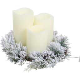 Frosted Pine LED Candle Christmas Decoration 3 Pack - thumbnail 3