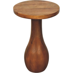 Artisan Furniture Curved Base Brown Solid Wood Side Table - thumbnail 4