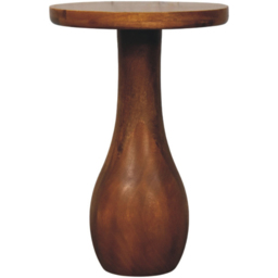 Artisan Furniture Curved Base Brown Solid Wood Side Table - thumbnail 3