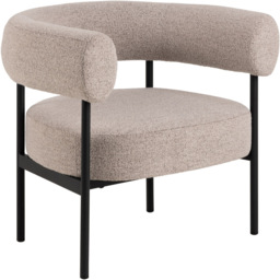 Florence Oakfield Beige Fabric Lounge Chair with Black Legs - thumbnail 2