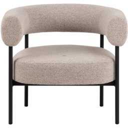 Florence Oakfield Beige Fabric Lounge Chair with Black Legs - thumbnail 3