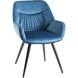 Bentley Designs Dali Petrol Blue Velvet Fabric Upholstered Chair Set of 2 - thumbnail 2