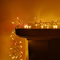 Premier 960 Red and Vintage Gold LED Cluster Lights 12.4m