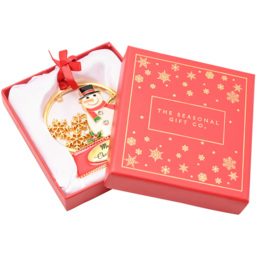 The Seasonal Gift Co Regal Tidings Snowman Globe Collectable Christmas Tree Decoration 19cm - thumbnail 3