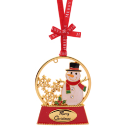The Seasonal Gift Co Regal Tidings Snowman Globe Collectable Christmas Tree Decoration 19cm