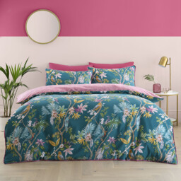 Botanical Multicolour Double Bird Duvet Set - thumbnail 1