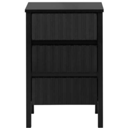 Birlea Axis Black 3 Drawer Fluted Bedside Table - thumbnail 3