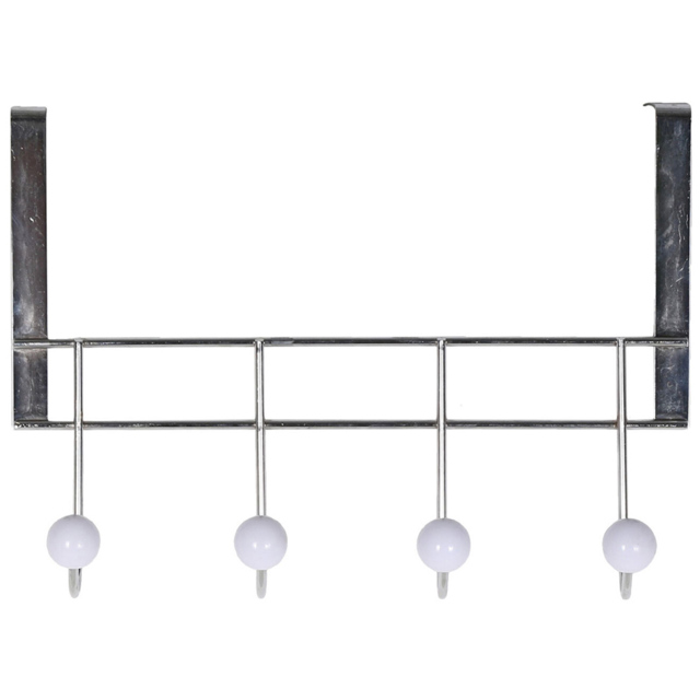 Decorails Silver and Chrome 4 Hook Hanging Rail