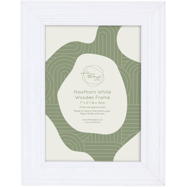 Hawthorn Wooden Plain Photo Frame White 7 x 5 inch - image 1
