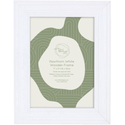 Hawthorn Wooden Plain Photo Frame White 7 x 5 inch