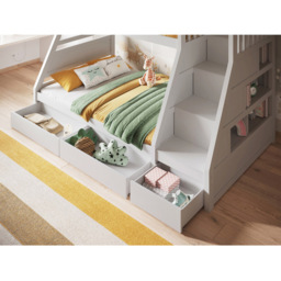 Flair Lunar Triple Sleeper White 3 Drawer Bunk Bed - thumbnail 2