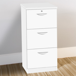 R White Cabinets White 3 Drawer Filing Cabinet