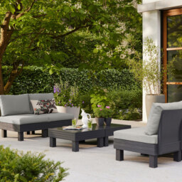 Keter Elements 4 Seater Grey Lounge Set with Cushions - thumbnail 1