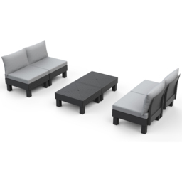 Keter Elements 4 Seater Grey Lounge Set with Cushions - thumbnail 2